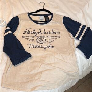 Harley-Davidson White and Navy Tee